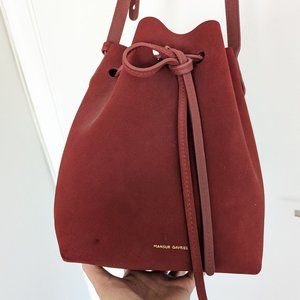 Mansur Gavriel Oxblood Suede Bucket Bag